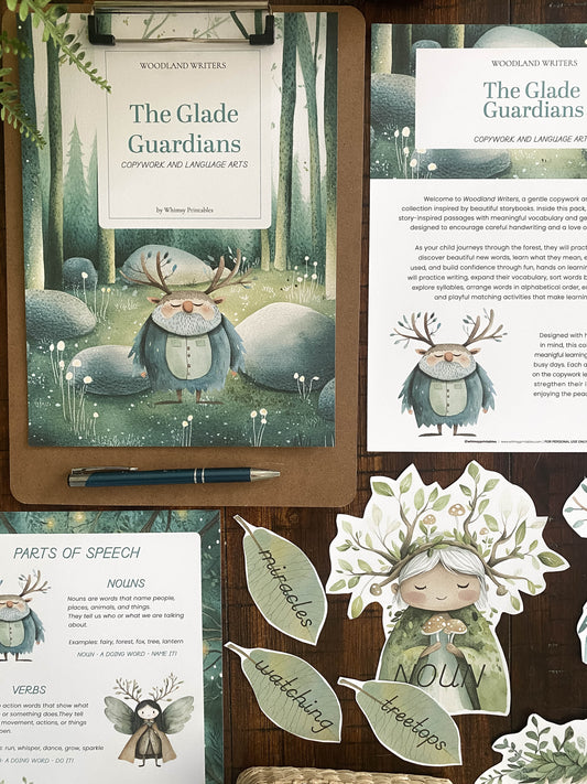 THE GLADE GUARDIANS CHARLOTTE MASON COPYWORK AND LANGUAGE ARTS PACK - WOODLAND WRITERS