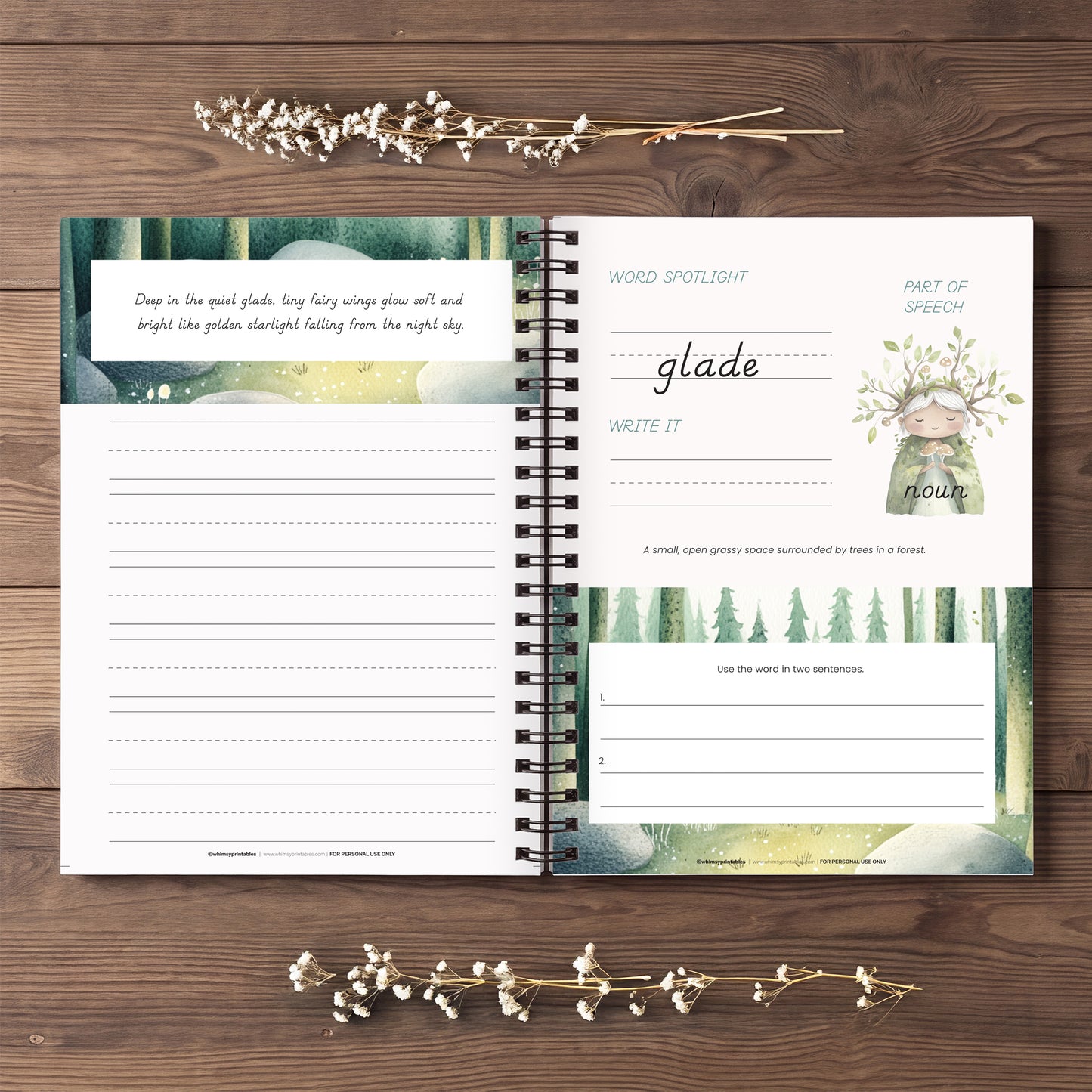 THE GLADE GUARDIANS CHARLOTTE MASON COPYWORK AND LANGUAGE ARTS PACK - WOODLAND WRITERS