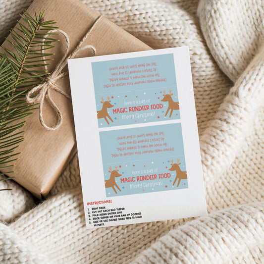 MAGIC REINDEER FOOD BAG TOPPER