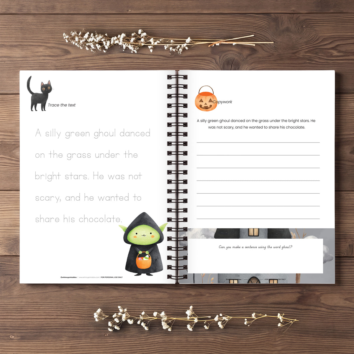 HALLOWEEN TRICK OR TREAT CHARLOTTE MASON COPYWORK BOOKLET