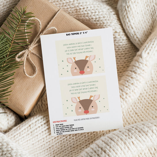 REINDEER NOSES BAG TOPPER
