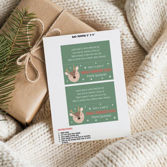 MAGIC REINDEER FOOD BAG TOPPER