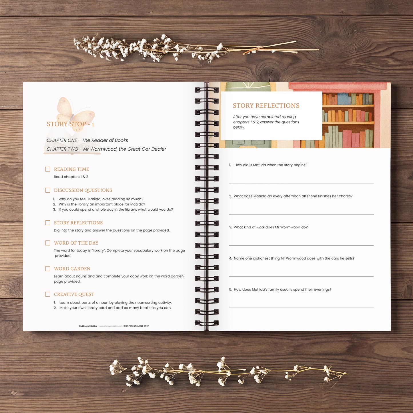 MATILDA INSPIRED BOOK COMPANION - STORY EXPLORERS
