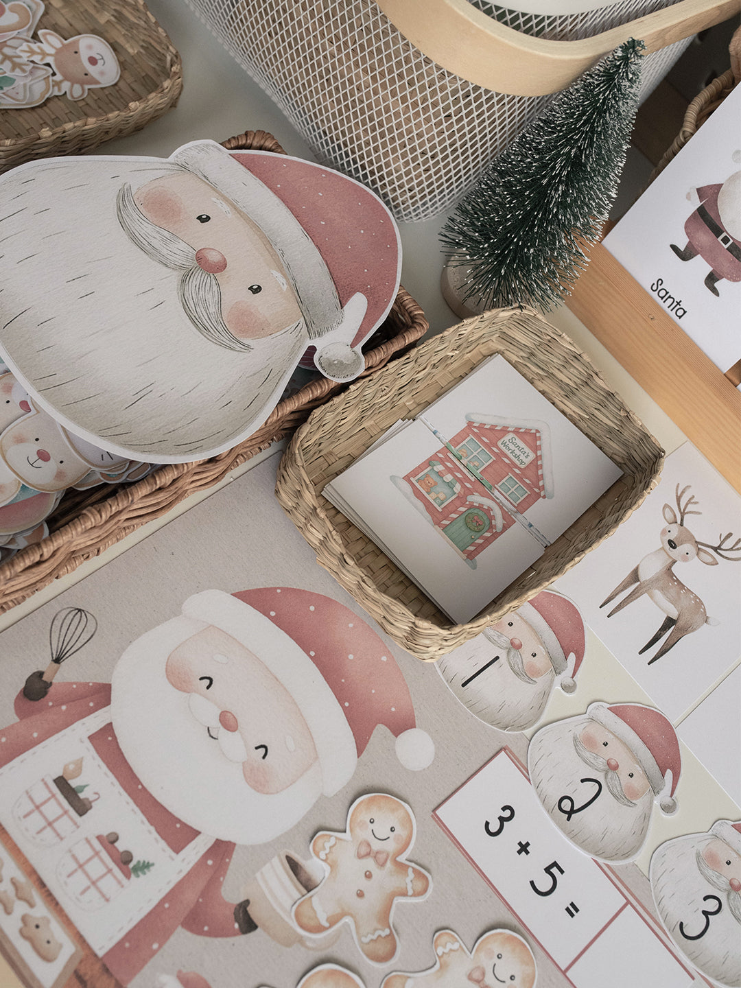 CHRISTMAS SANTA'S VILLAGE MORNING BASKET