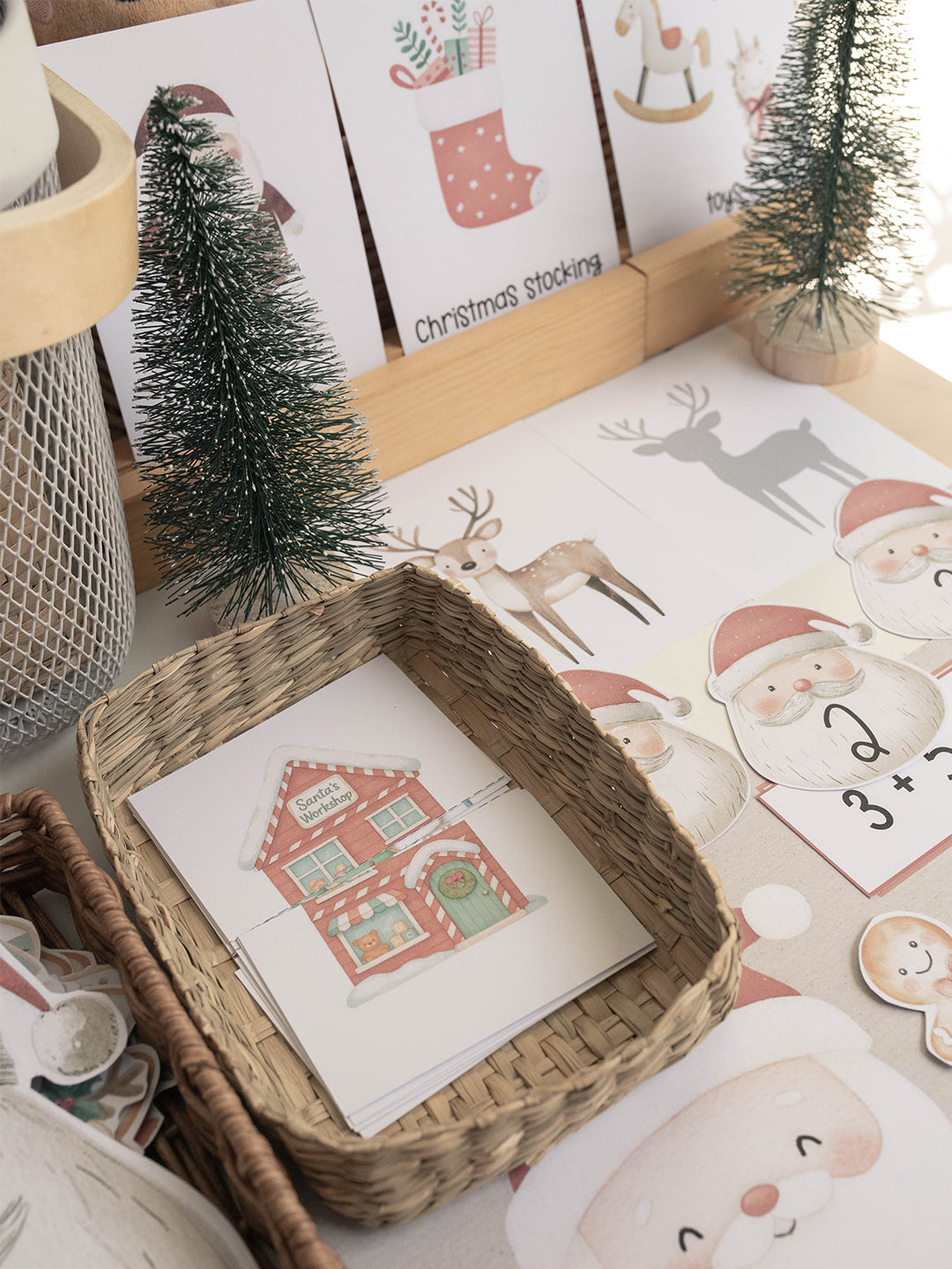 CHRISTMAS SANTA'S VILLAGE MORNING BASKET