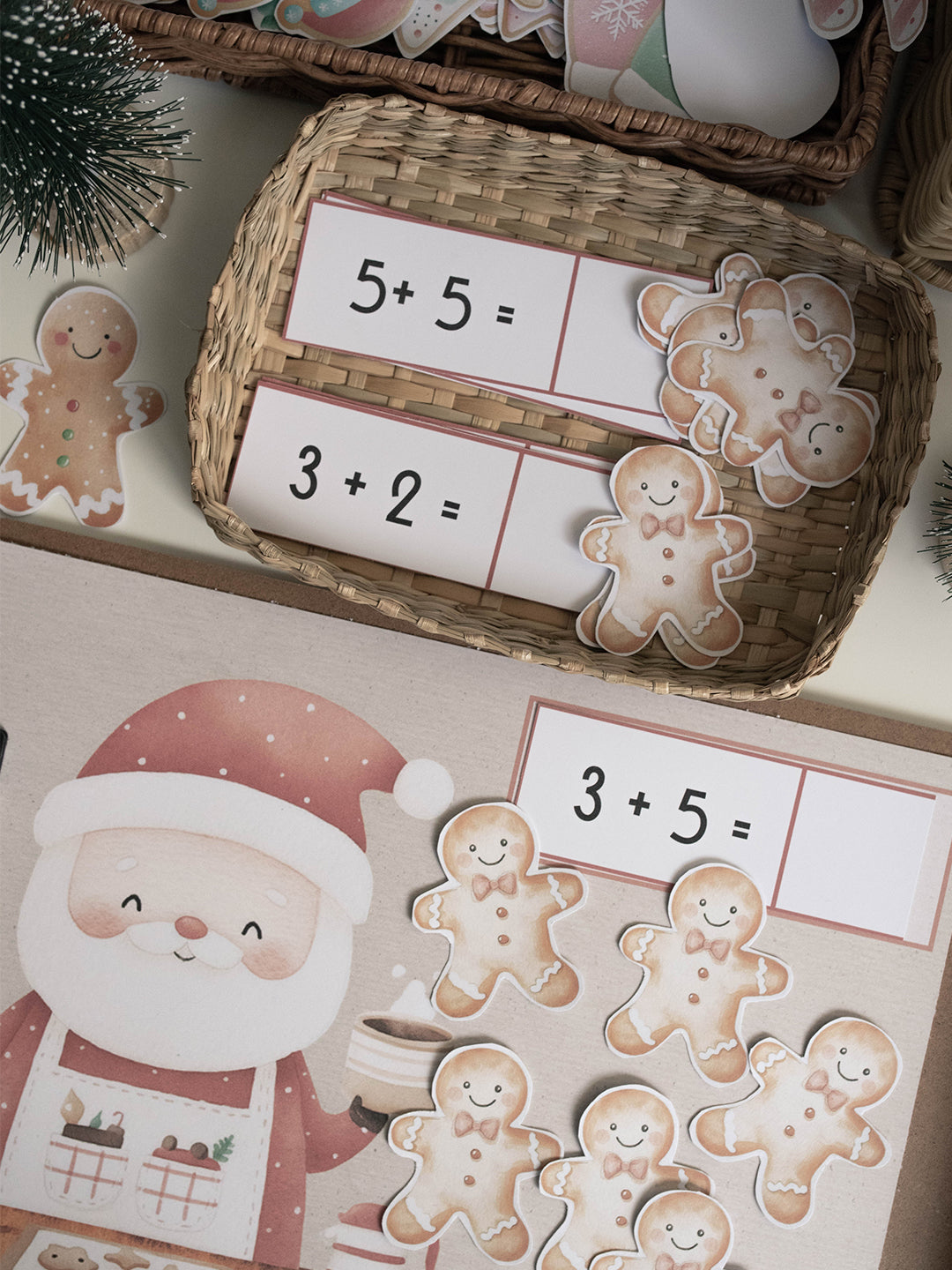 CHRISTMAS SANTA'S VILLAGE MORNING BASKET