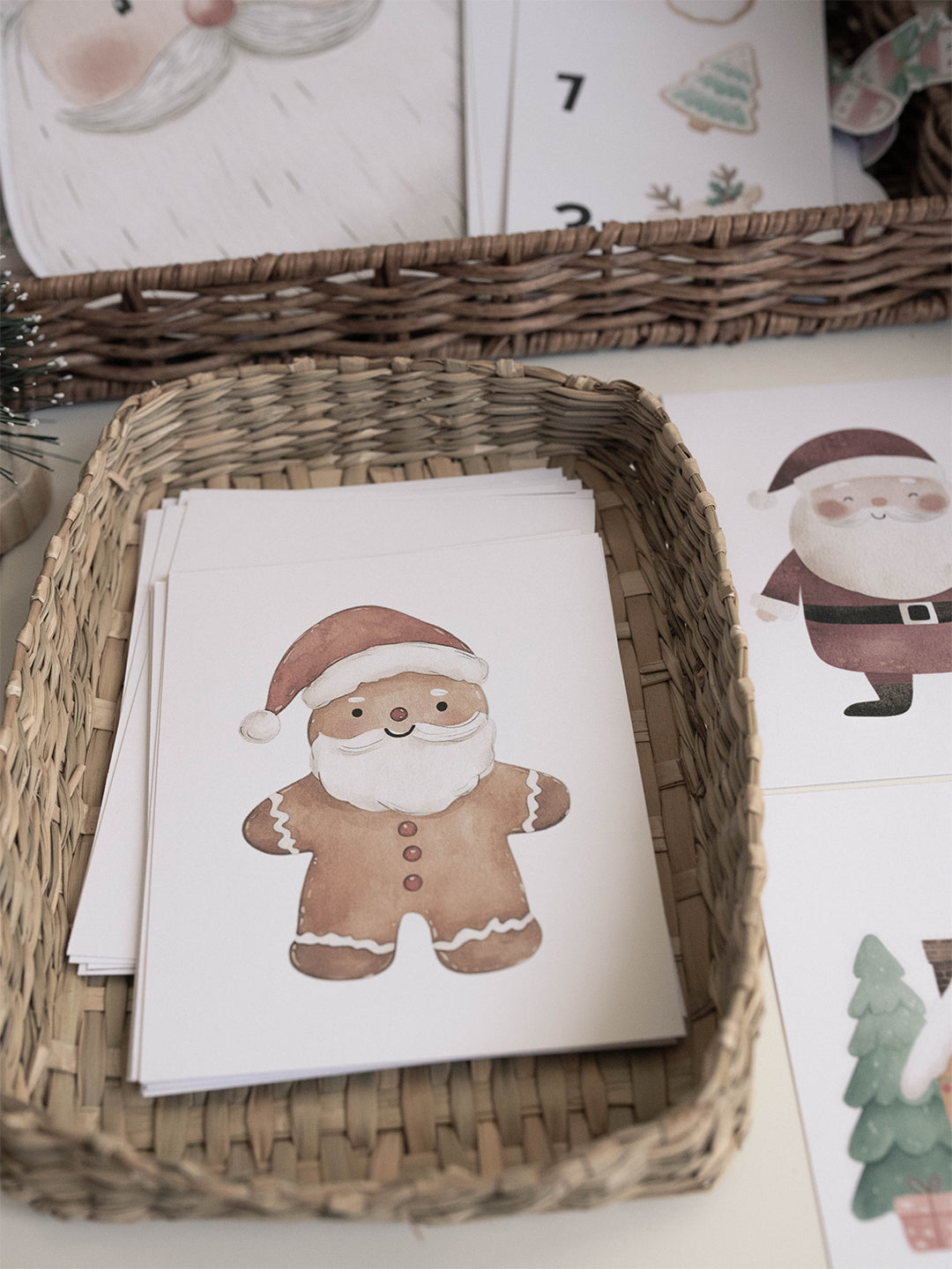 CHRISTMAS SANTA'S VILLAGE MORNING BASKET