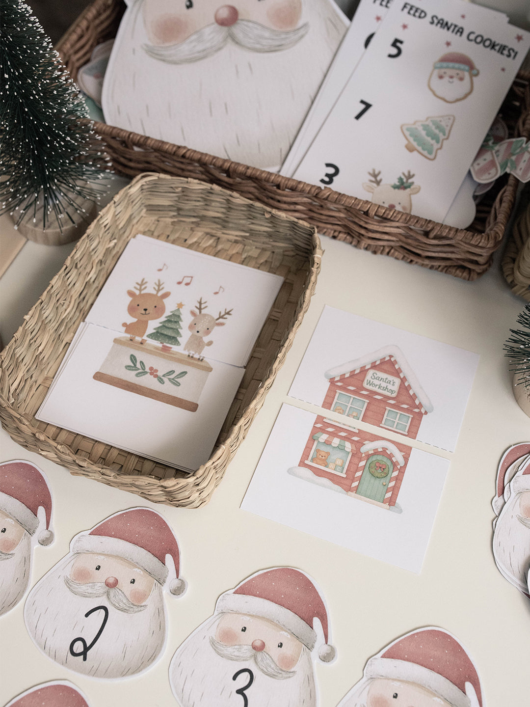CHRISTMAS SANTA'S VILLAGE MORNING BASKET