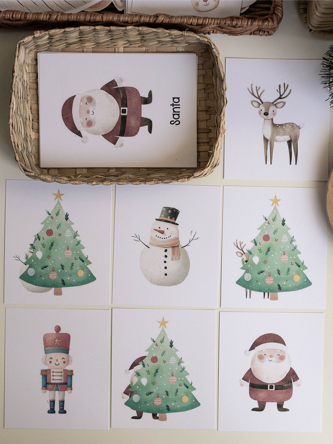 CHRISTMAS SANTA'S VILLAGE MORNING BASKET