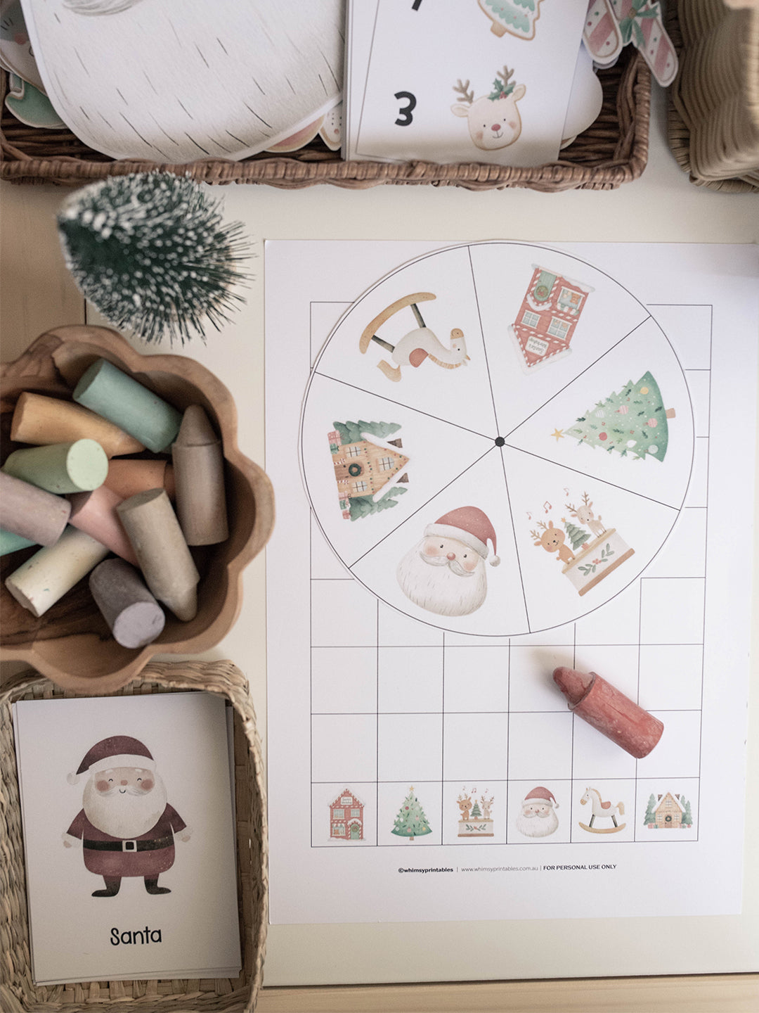 CHRISTMAS SANTA'S VILLAGE MORNING BASKET
