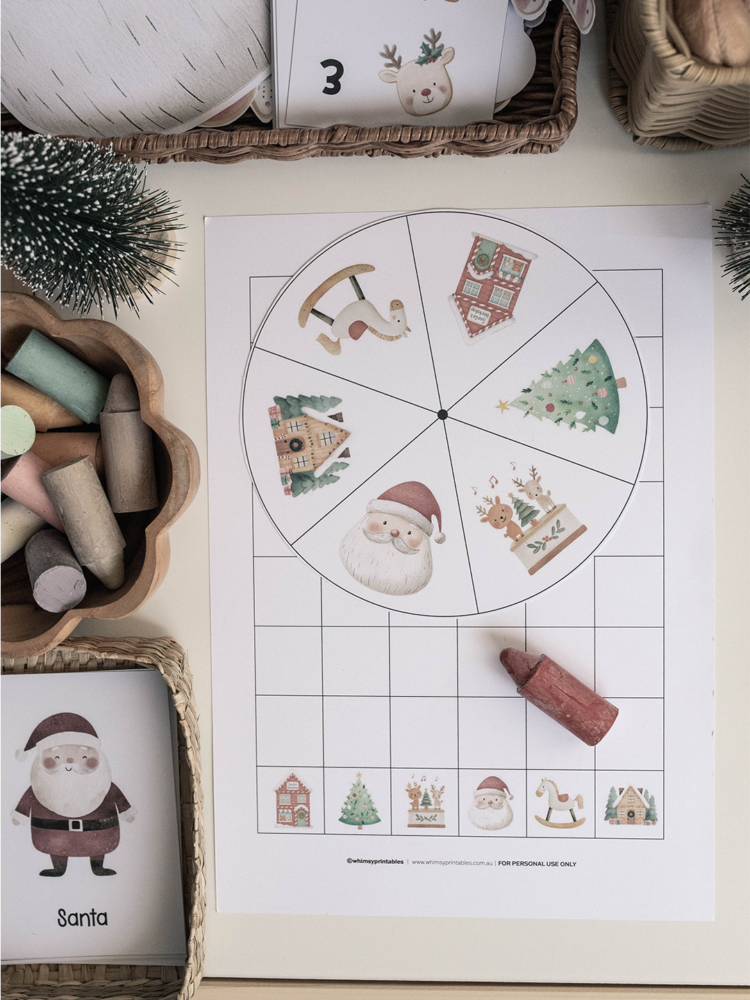 CHRISTMAS SANTA'S VILLAGE MORNING BASKET