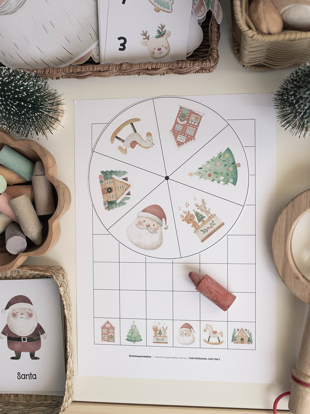 CHRISTMAS SANTA'S VILLAGE MORNING BASKET