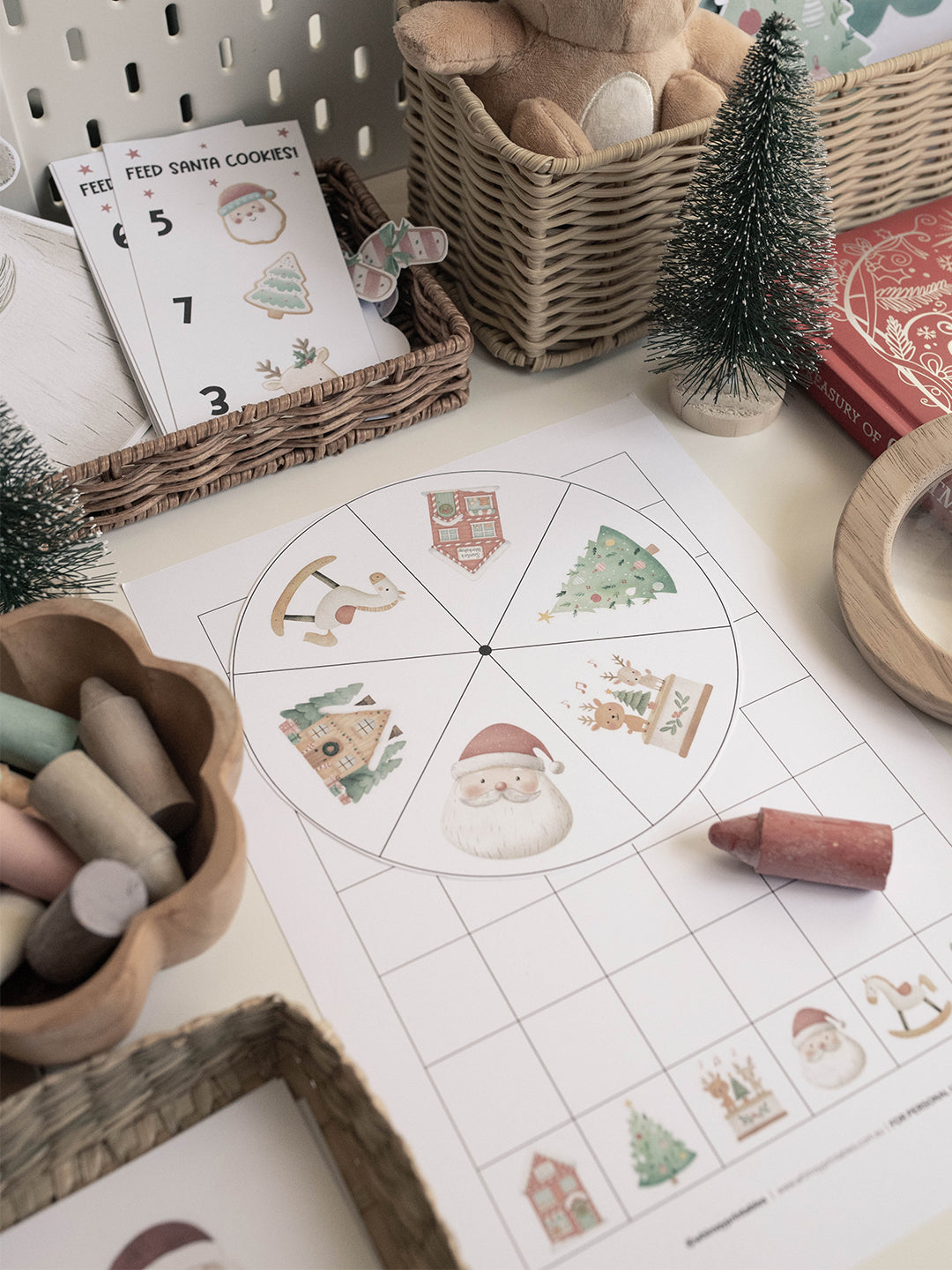 CHRISTMAS SANTA'S VILLAGE MORNING BASKET