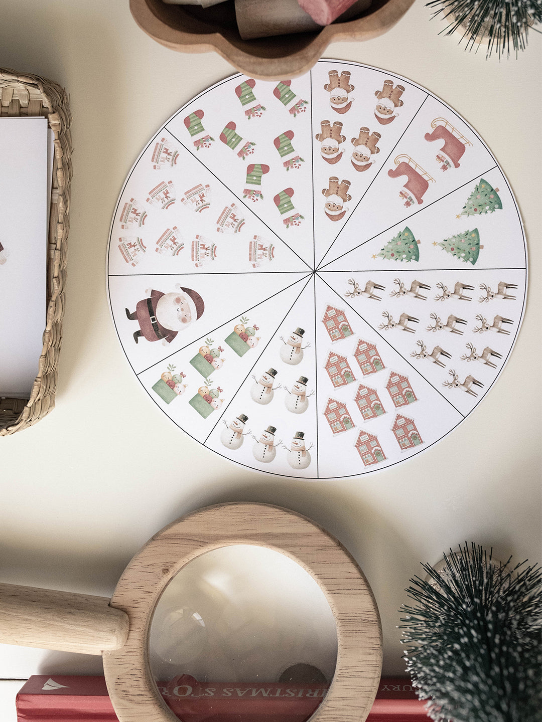 CHRISTMAS SANTA'S VILLAGE MORNING BASKET
