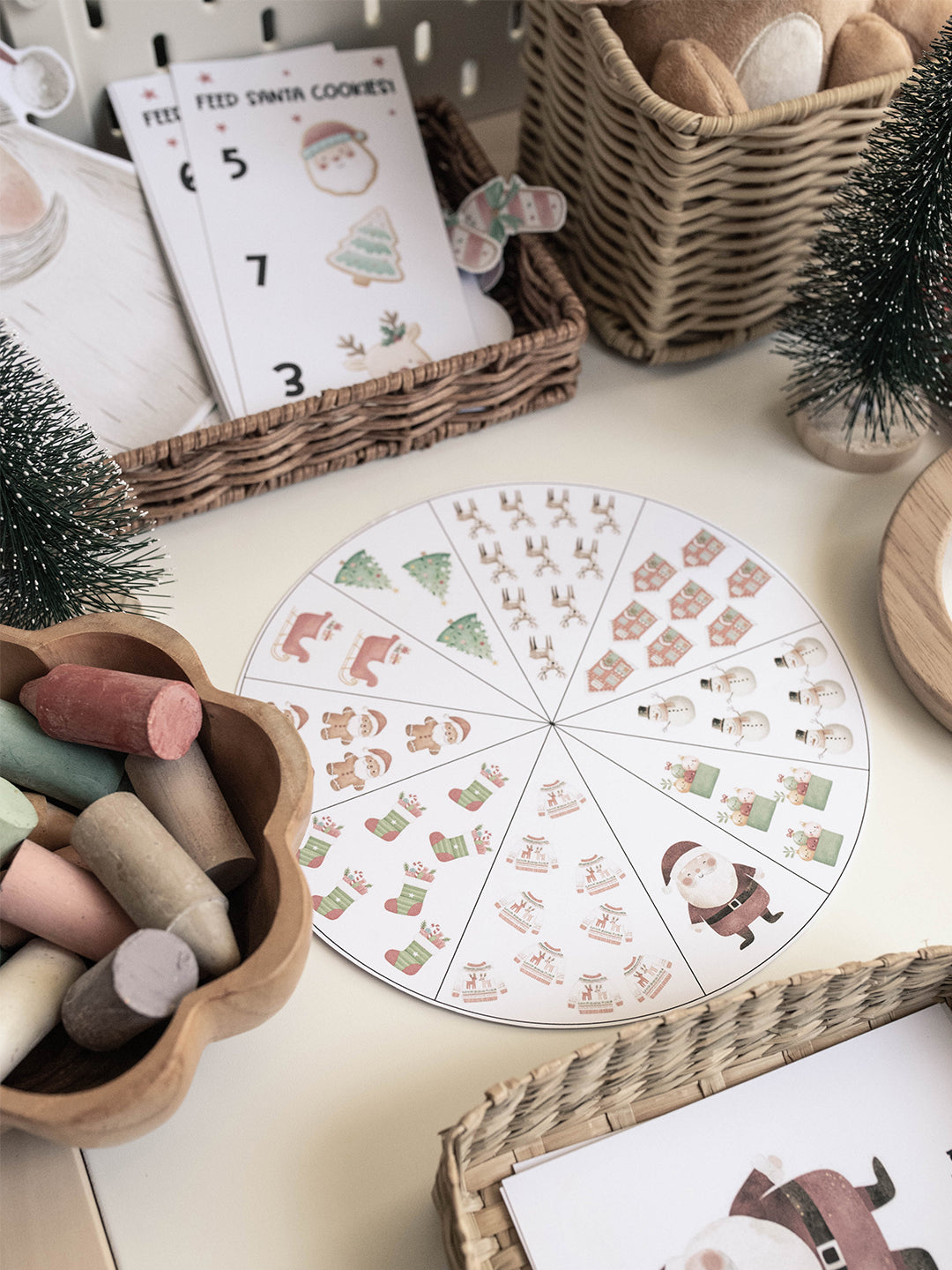 CHRISTMAS SANTA'S VILLAGE MORNING BASKET