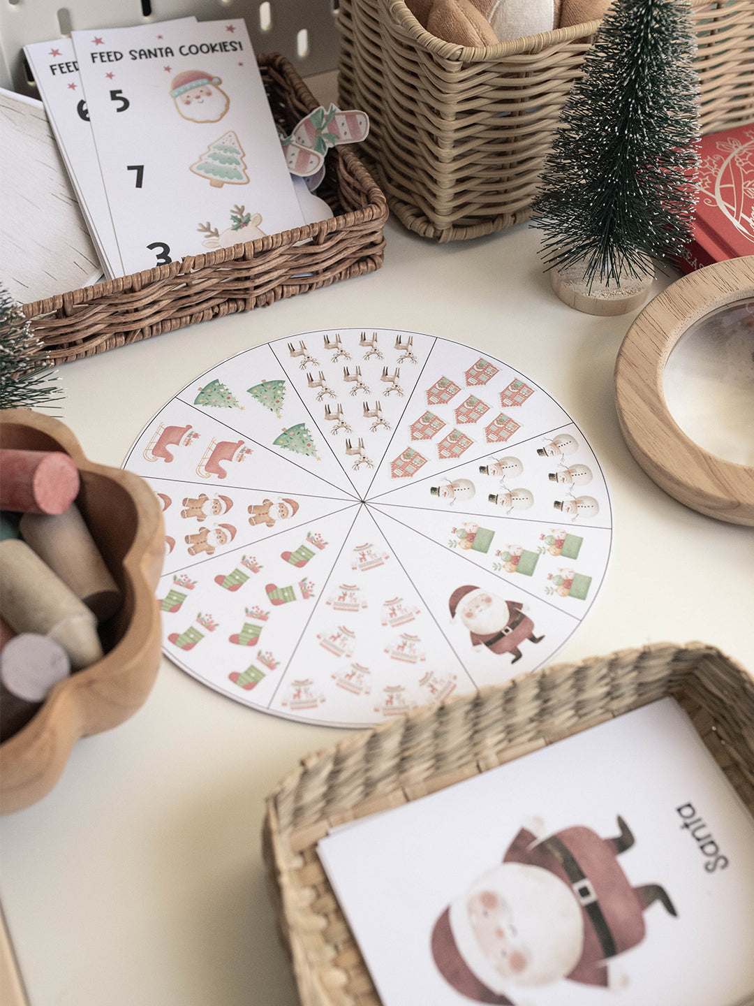 CHRISTMAS SANTA'S VILLAGE MORNING BASKET