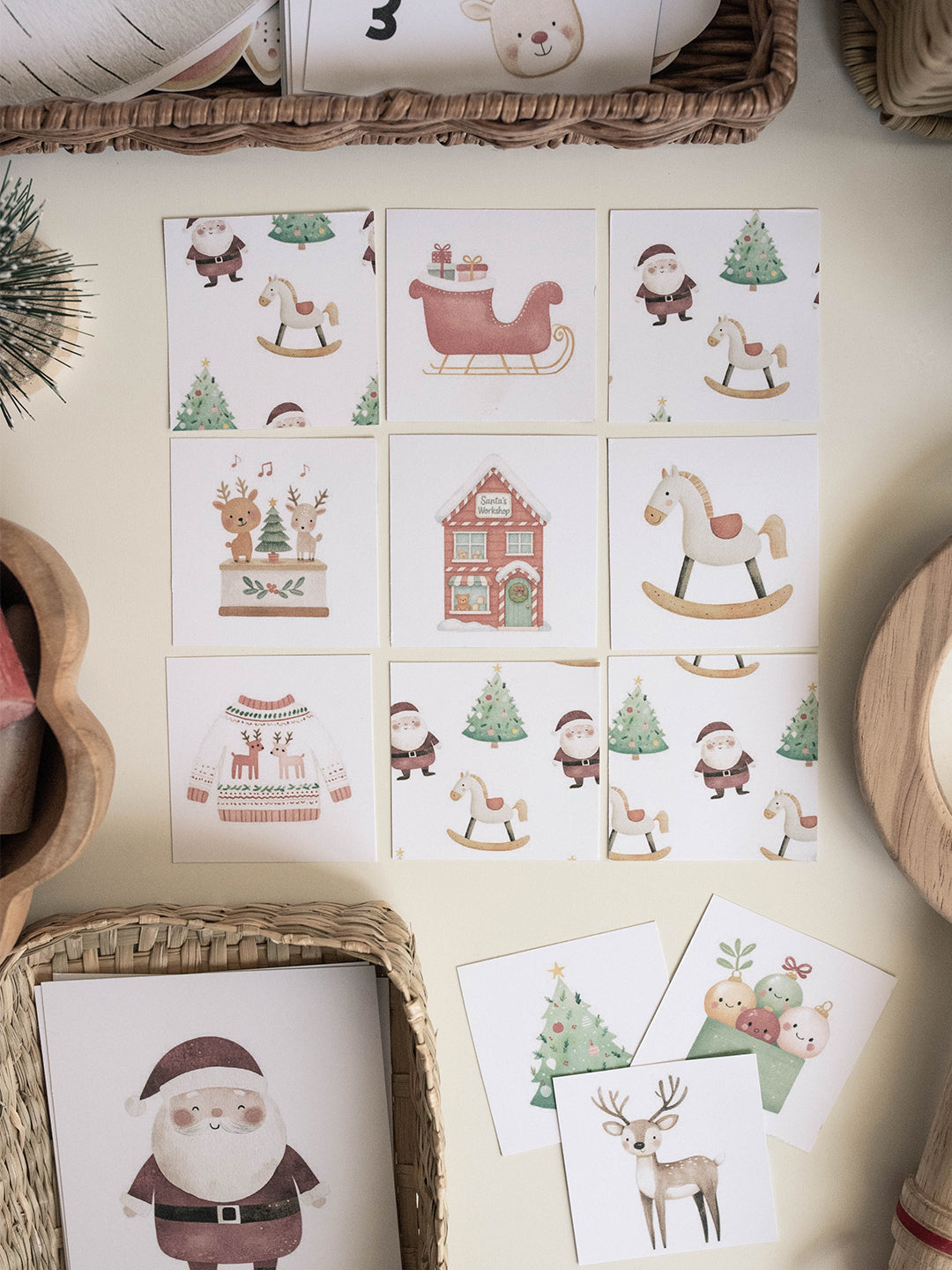 CHRISTMAS SANTA'S VILLAGE MORNING BASKET