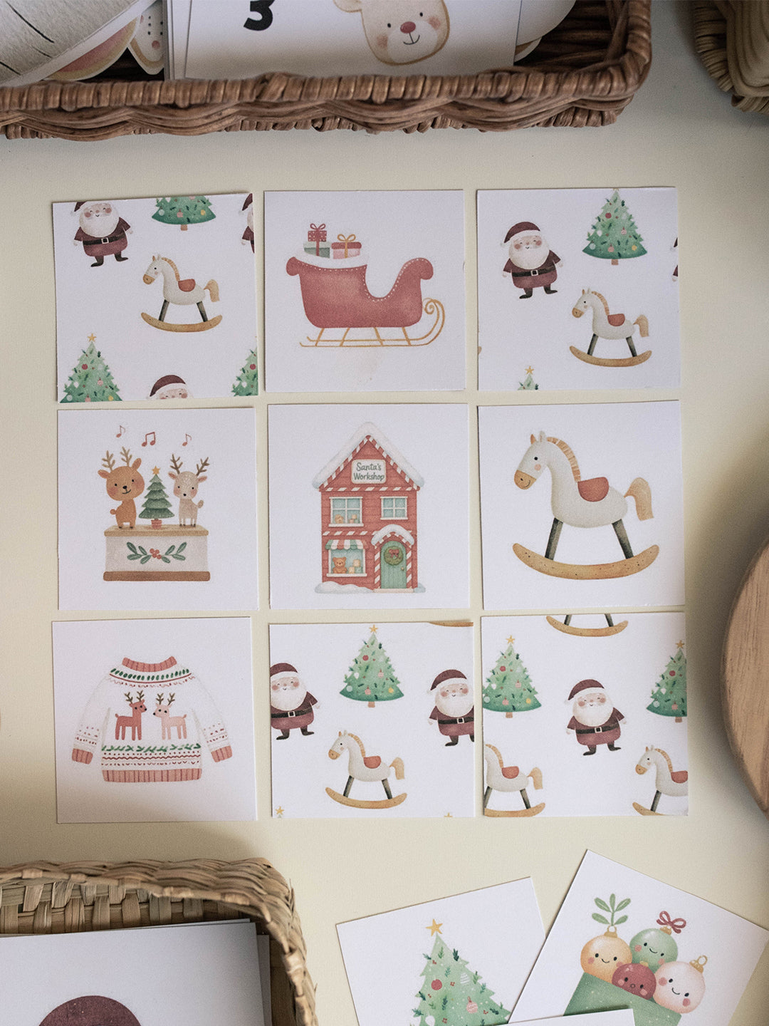 CHRISTMAS SANTA'S VILLAGE MORNING BASKET