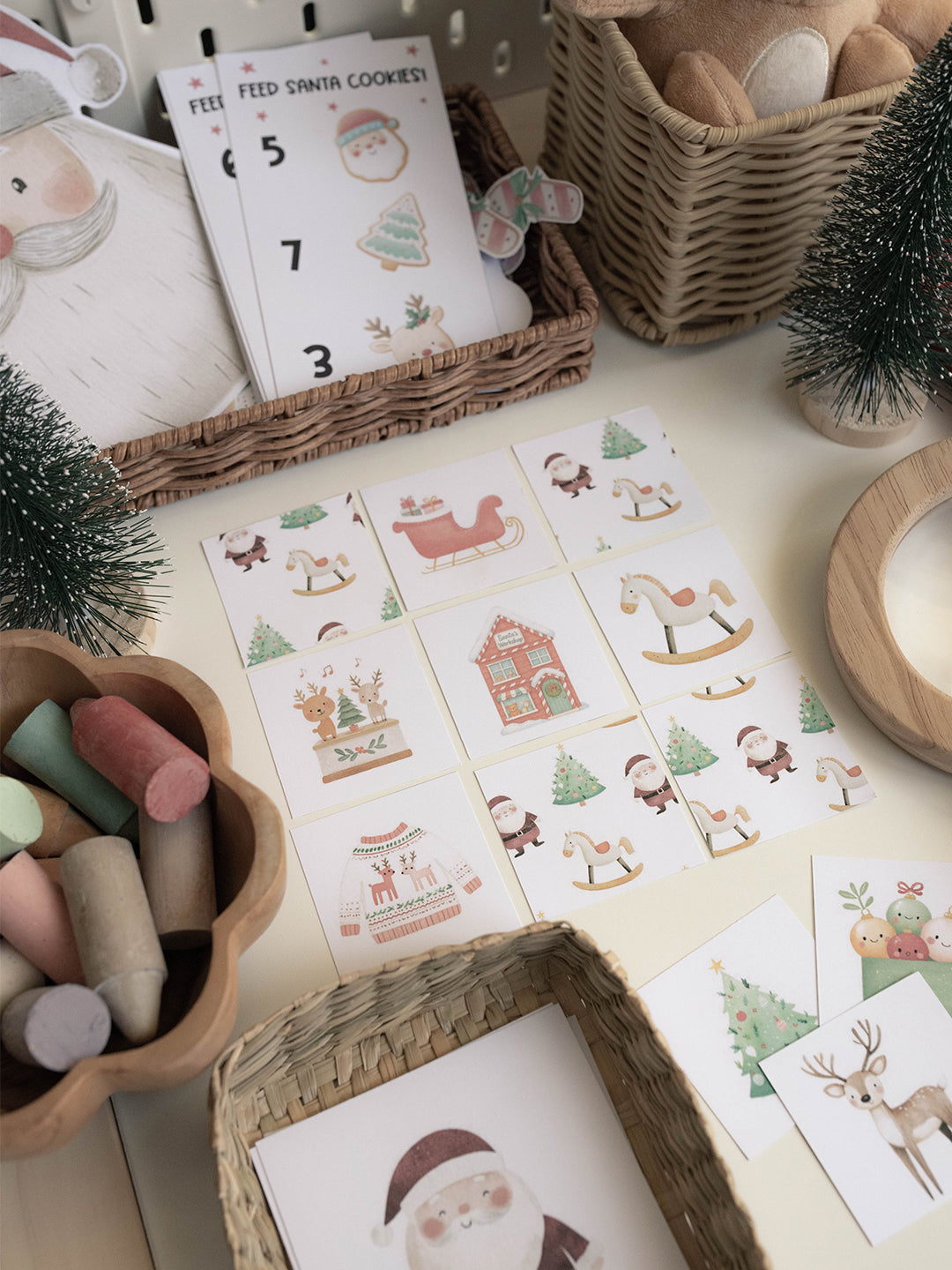 CHRISTMAS SANTA'S VILLAGE MORNING BASKET