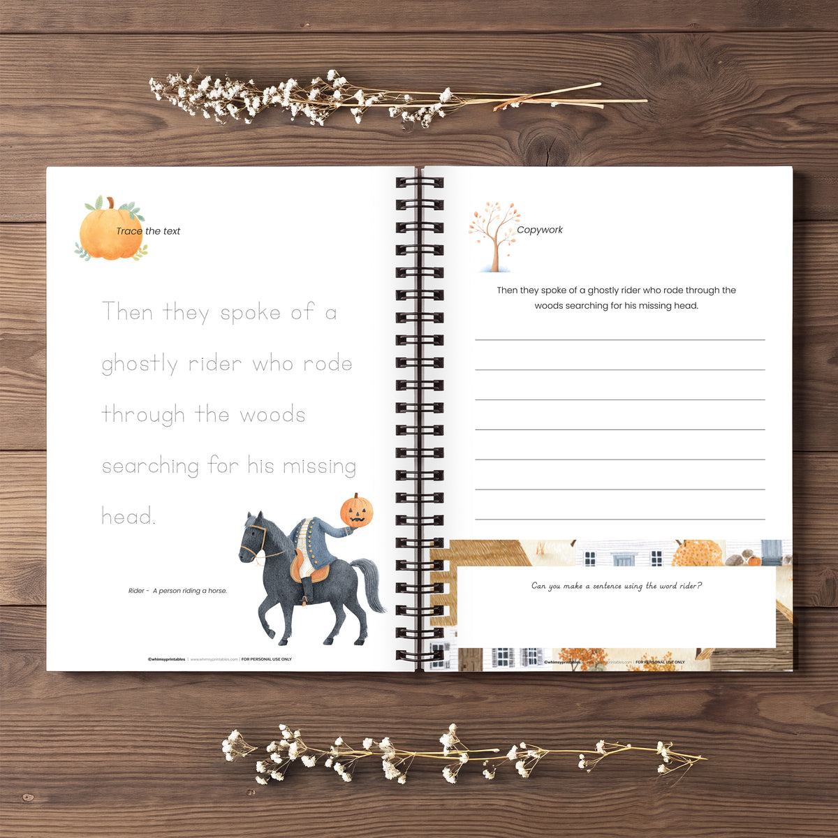 THE LEGEND OF SLEEPY HOLLOW CHARLOTTE MASON COPYWORK BOOKLET