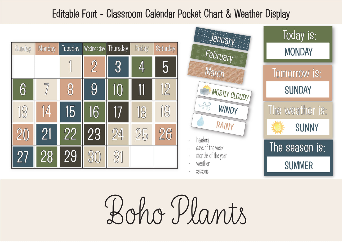BOHO PLANTS CLASSROOM BUNDLE