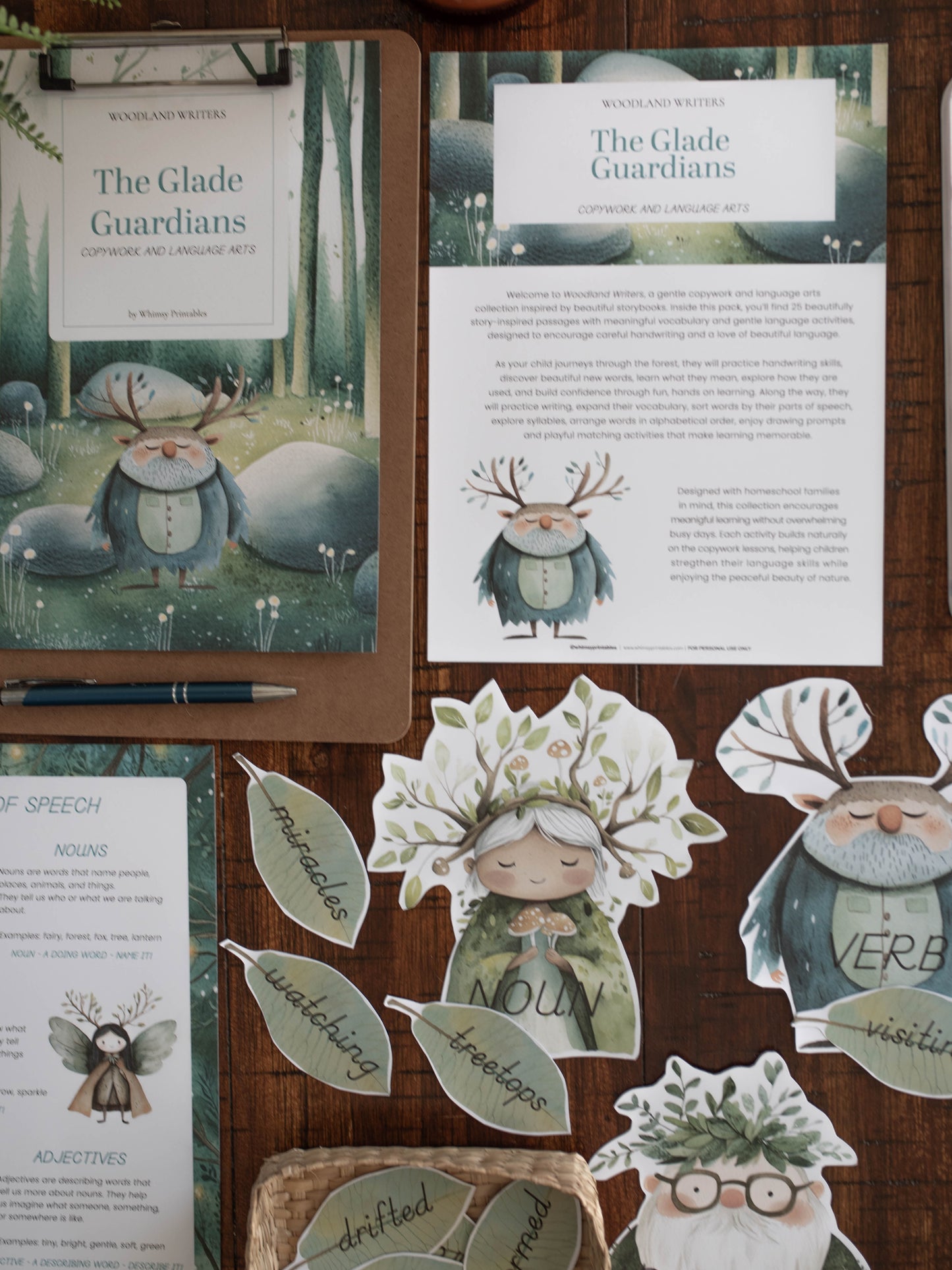THE GLADE GUARDIANS CHARLOTTE MASON COPYWORK AND LANGUAGE ARTS PACK - WOODLAND WRITERS