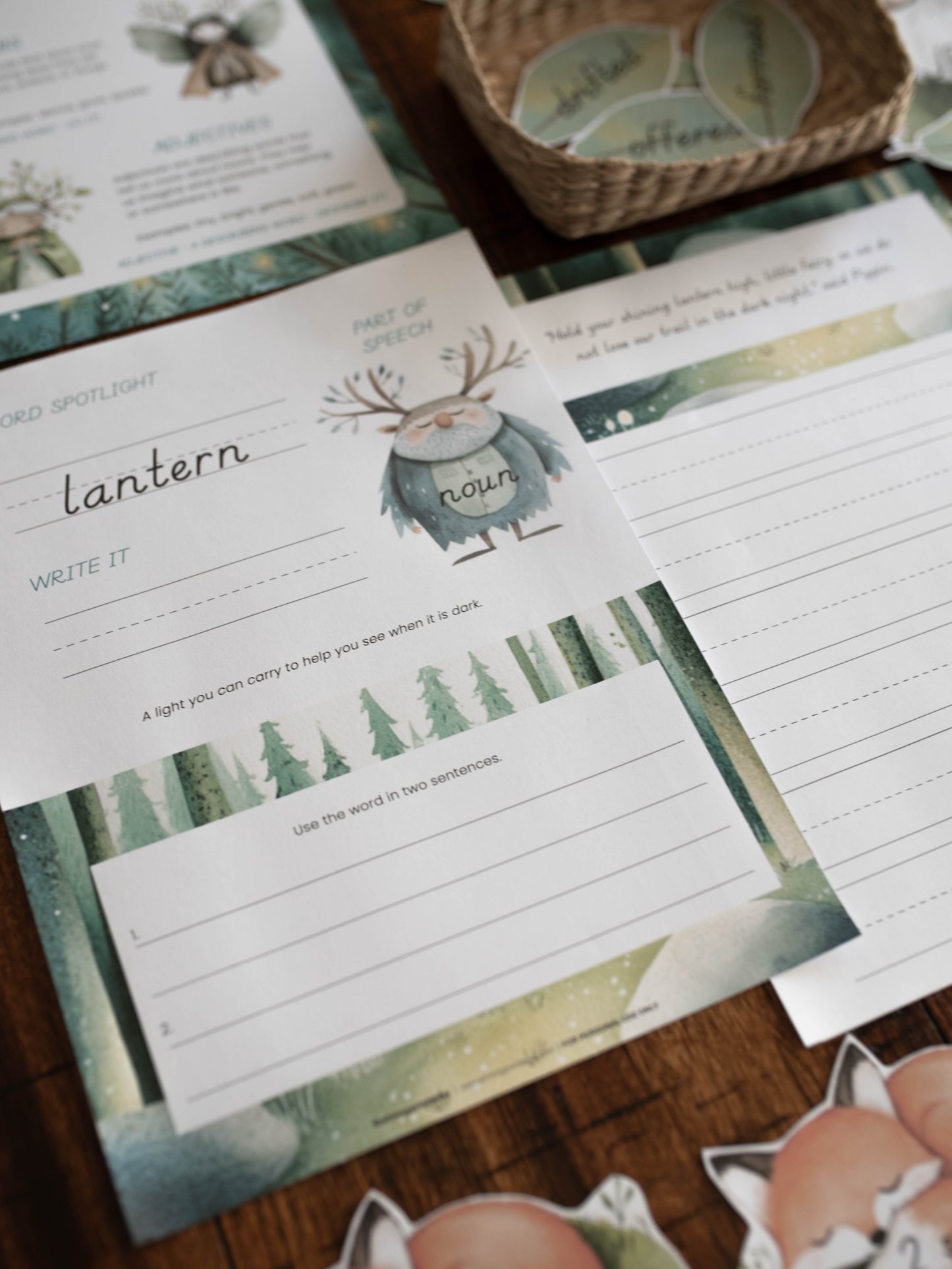 THE GLADE GUARDIANS CHARLOTTE MASON COPYWORK AND LANGUAGE ARTS PACK - WOODLAND WRITERS