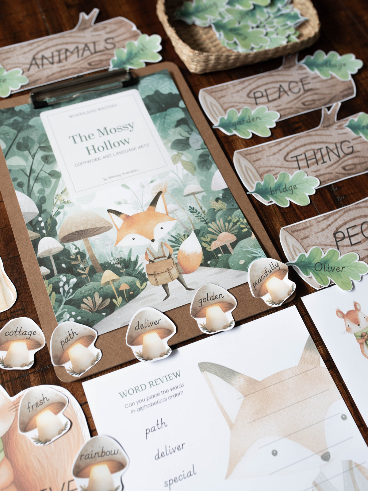 THE MOSSY HOLLOW COPYWORK & LANGUAGE ARTS PACK - WOODLAND WRITERS