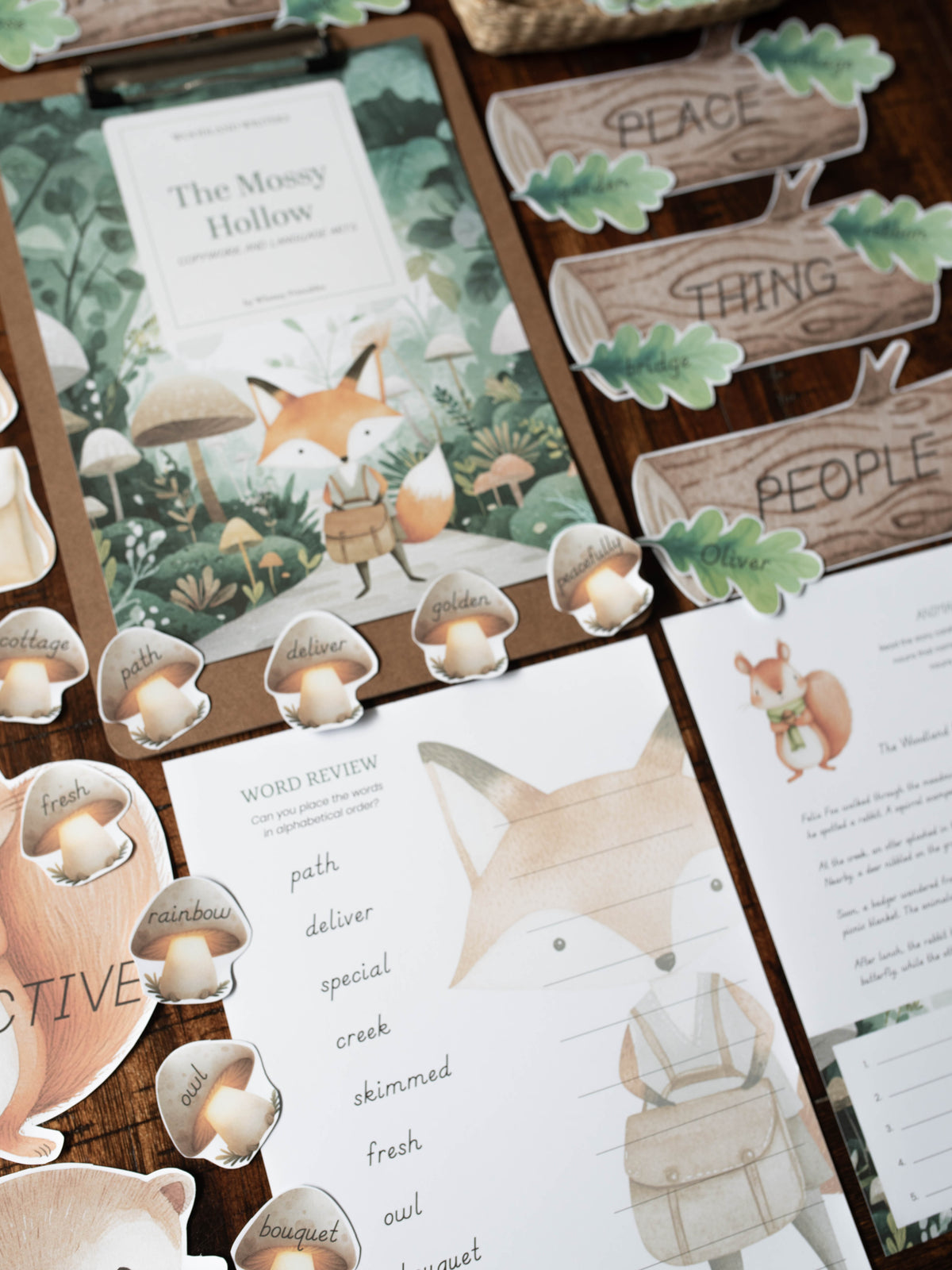 THE MOSSY HOLLOW COPYWORK & LANGUAGE ARTS PACK - WOODLAND WRITERS