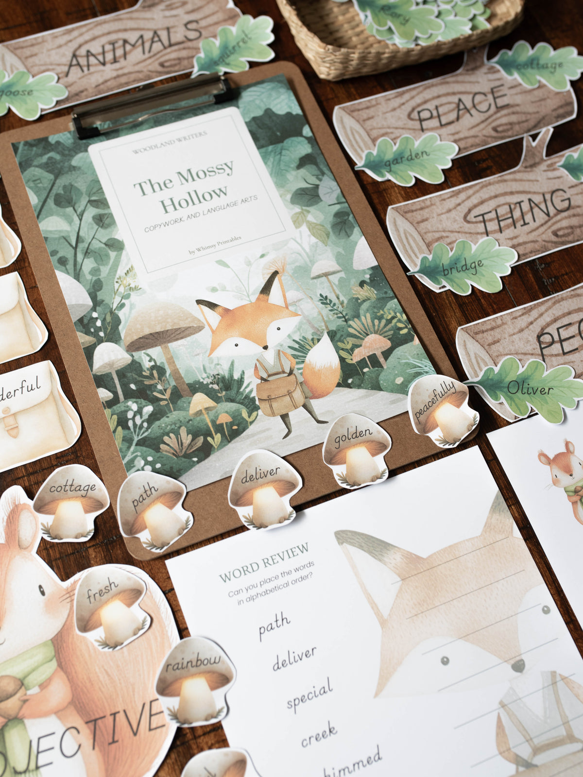 THE MOSSY HOLLOW COPYWORK & LANGUAGE ARTS PACK - WOODLAND WRITERS