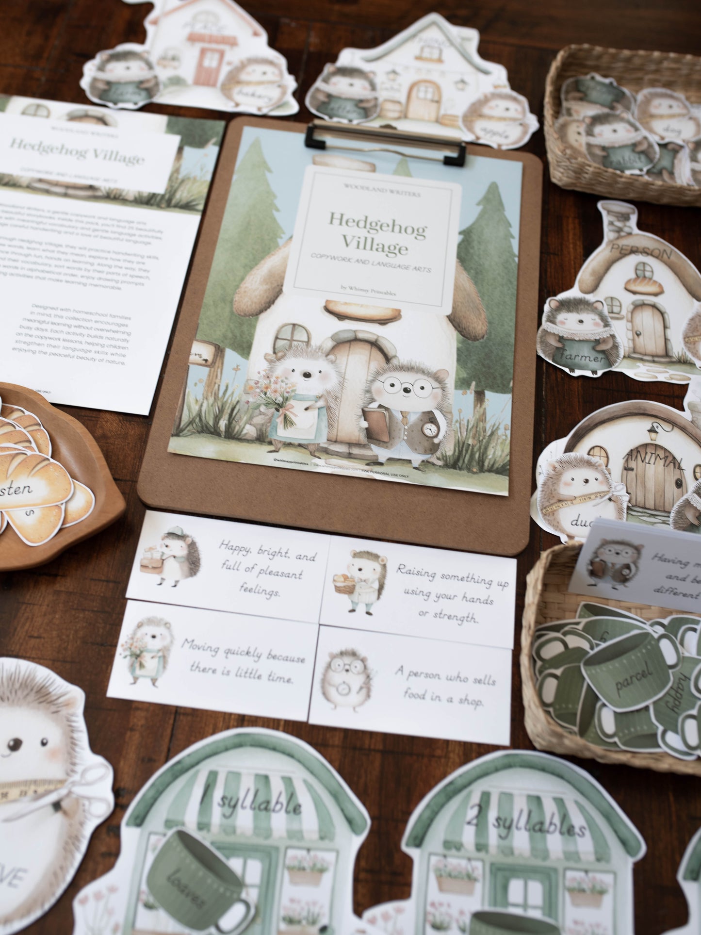 HEDGEHOG VILLAGE  CHARLOTTE MASON COPYWORK AND LANGUAGE ARTS PACK - WOODLAND WRITERS