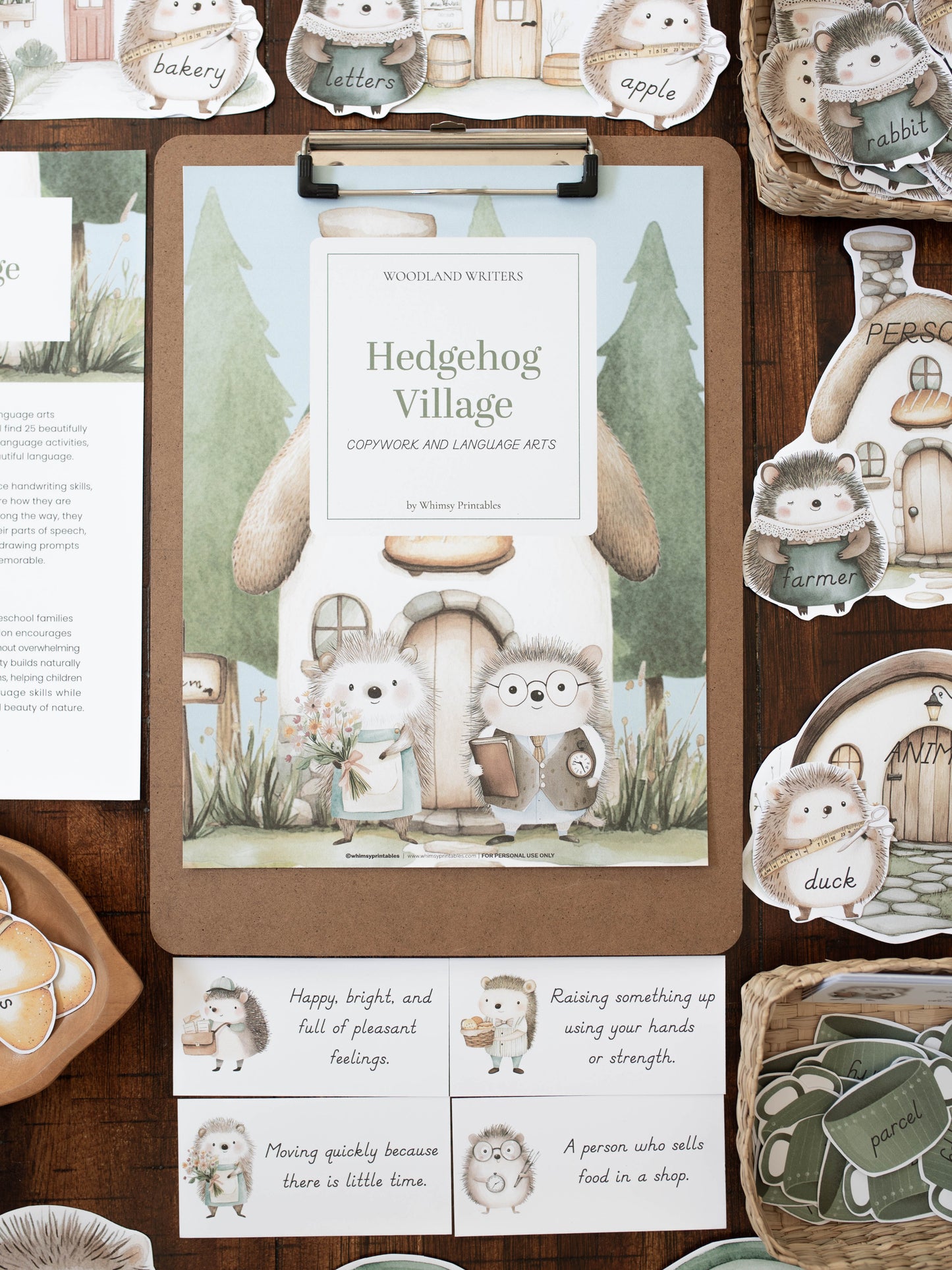 HEDGEHOG VILLAGE  CHARLOTTE MASON COPYWORK AND LANGUAGE ARTS PACK - WOODLAND WRITERS