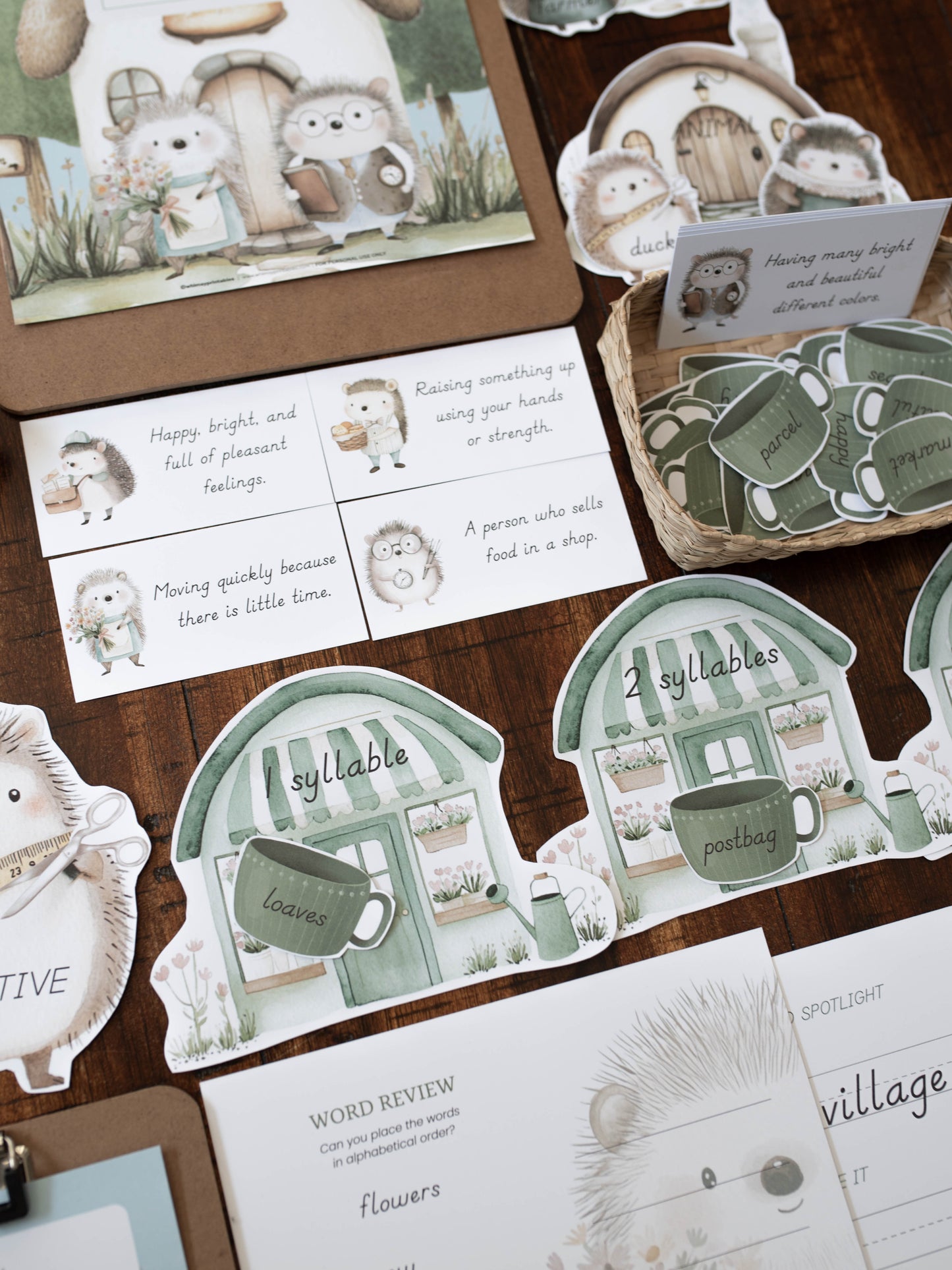 HEDGEHOG VILLAGE  CHARLOTTE MASON COPYWORK AND LANGUAGE ARTS PACK - WOODLAND WRITERS