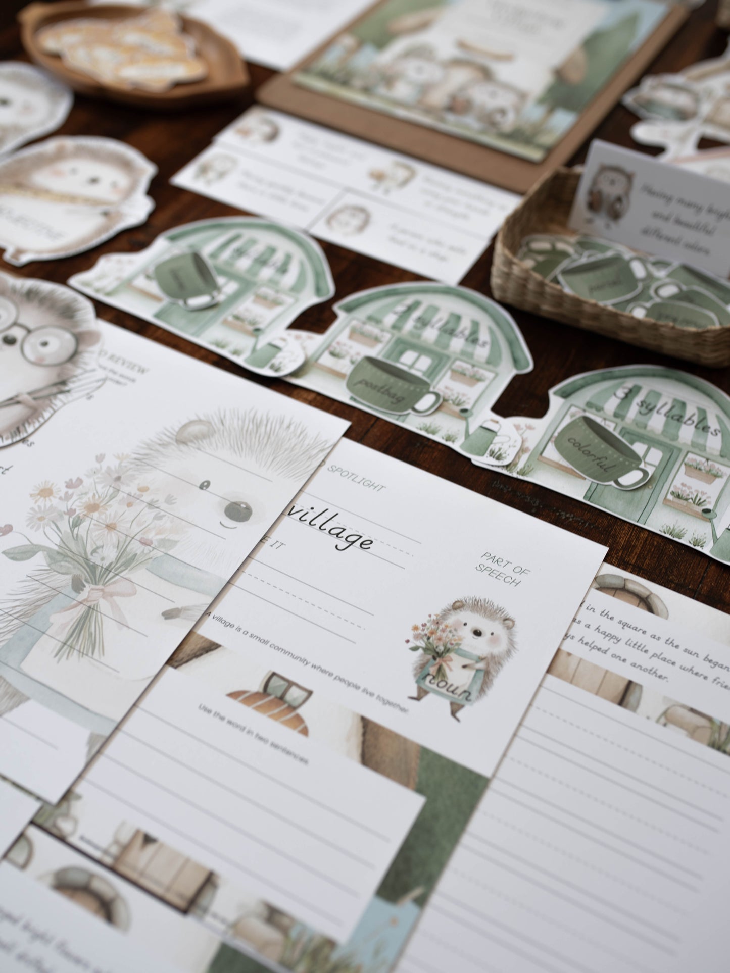 HEDGEHOG VILLAGE  CHARLOTTE MASON COPYWORK AND LANGUAGE ARTS PACK - WOODLAND WRITERS