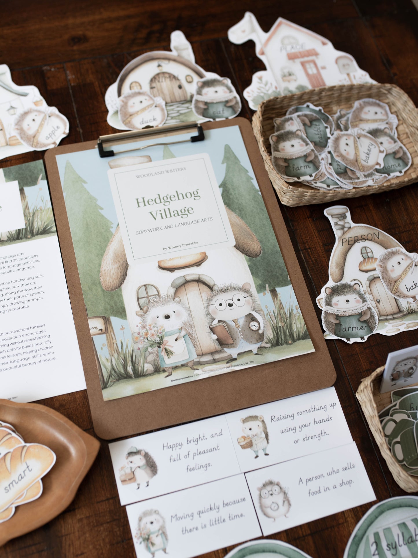 HEDGEHOG VILLAGE  CHARLOTTE MASON COPYWORK AND LANGUAGE ARTS PACK - WOODLAND WRITERS