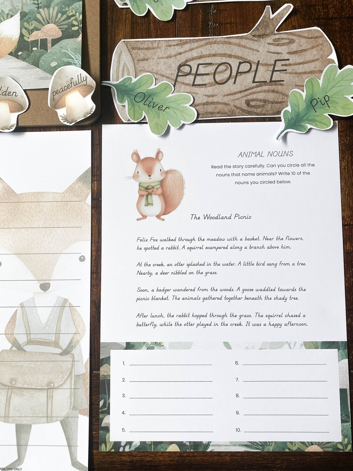 THE MOSSY HOLLOW COPYWORK & LANGUAGE ARTS PACK - WOODLAND WRITERS