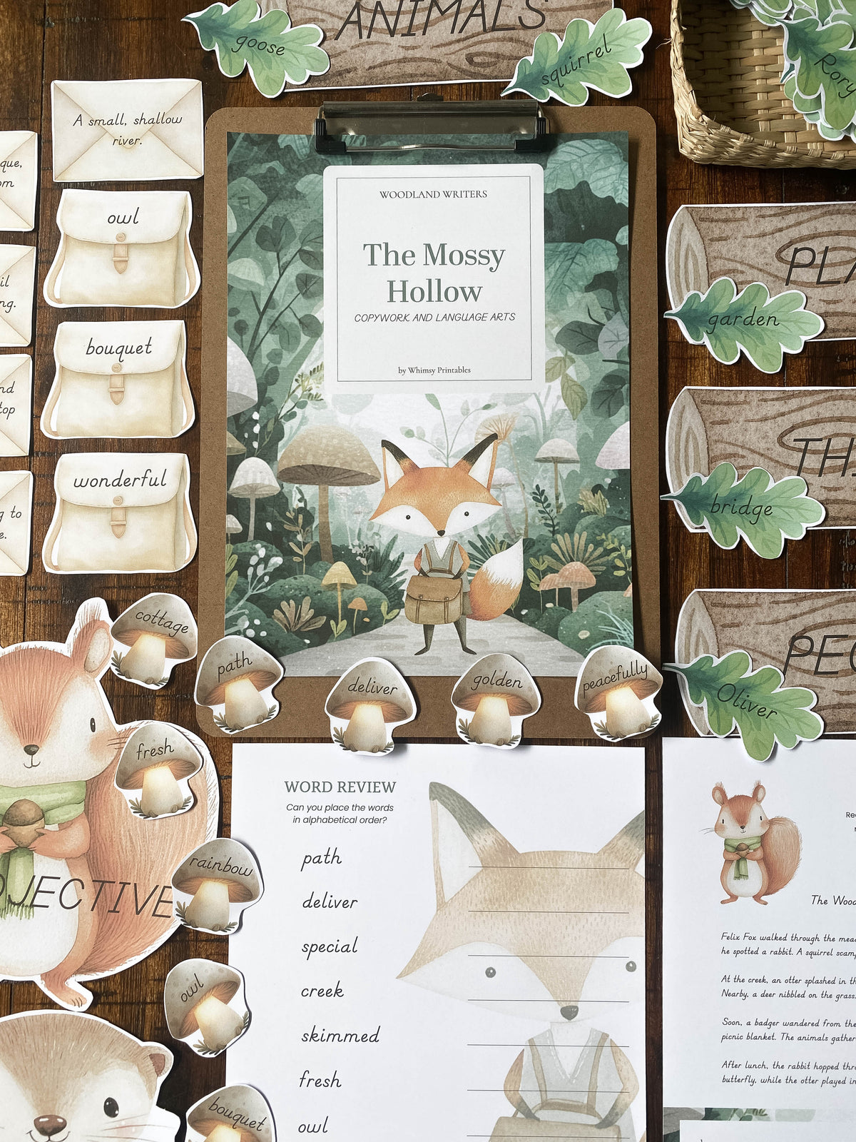 THE MOSSY HOLLOW COPYWORK & LANGUAGE ARTS PACK - WOODLAND WRITERS