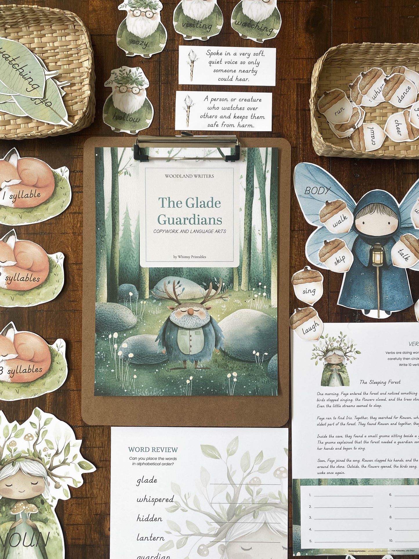 THE GLADE GUARDIANS CHARLOTTE MASON COPYWORK AND LANGUAGE ARTS PACK - WOODLAND WRITERS