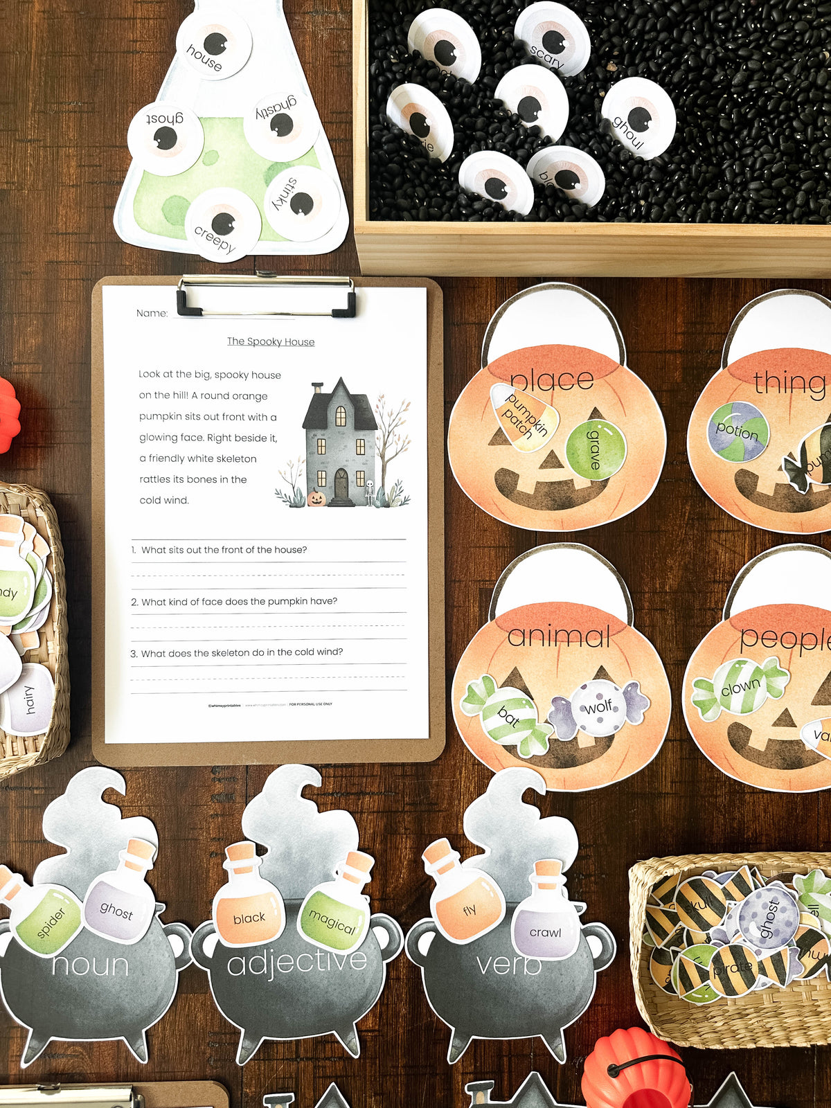 HALLOWEEN GRAMMAR PACK | COMPREHENSION | LANGUAGE ARTS