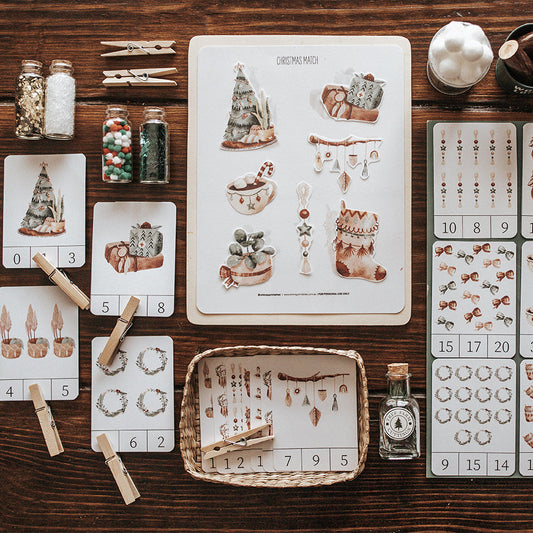 CHRISTMAS COUNT & CLIP CARDS AND MATCHING ACTIVITY FREEBIE