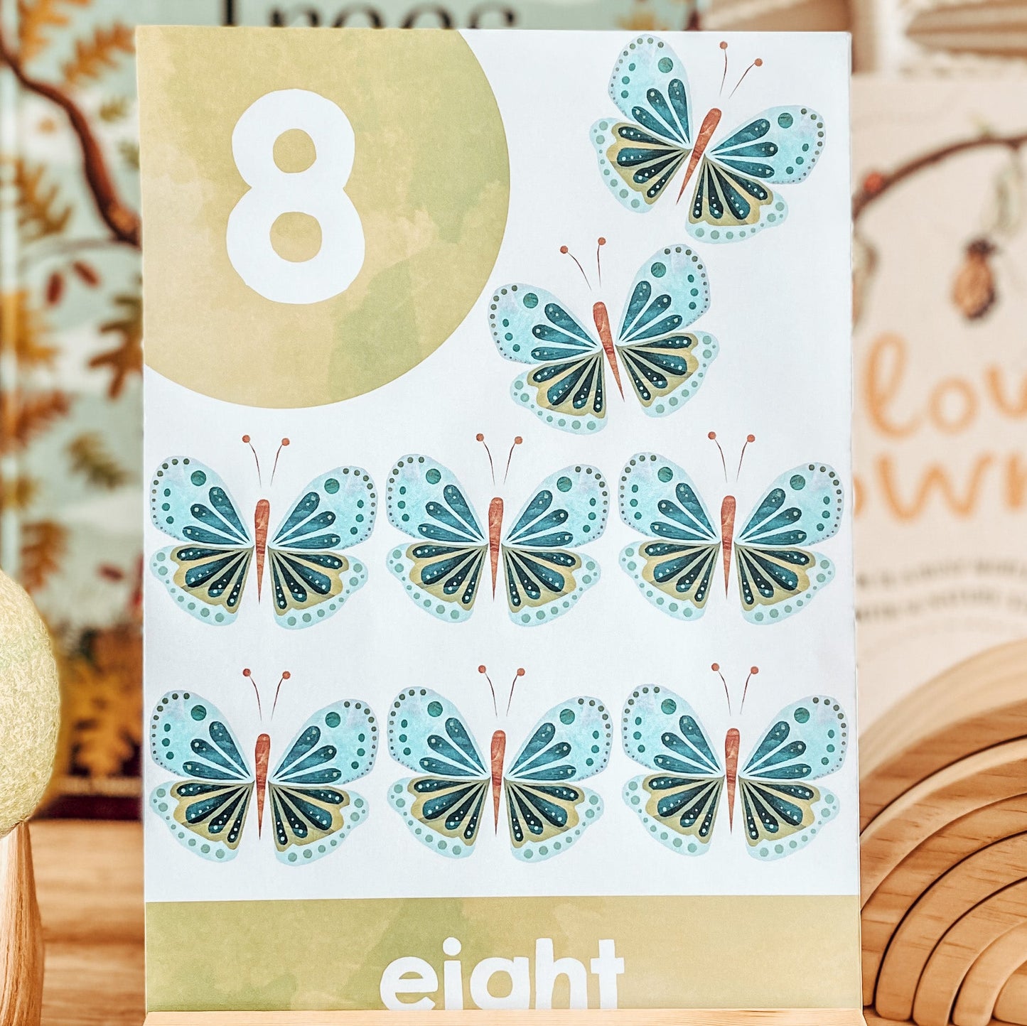 RAINBOW WATERCOLOUR NUMBER POSTERS