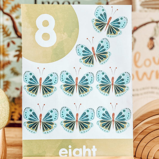 RAINBOW WATERCOLOUR NUMBER POSTERS