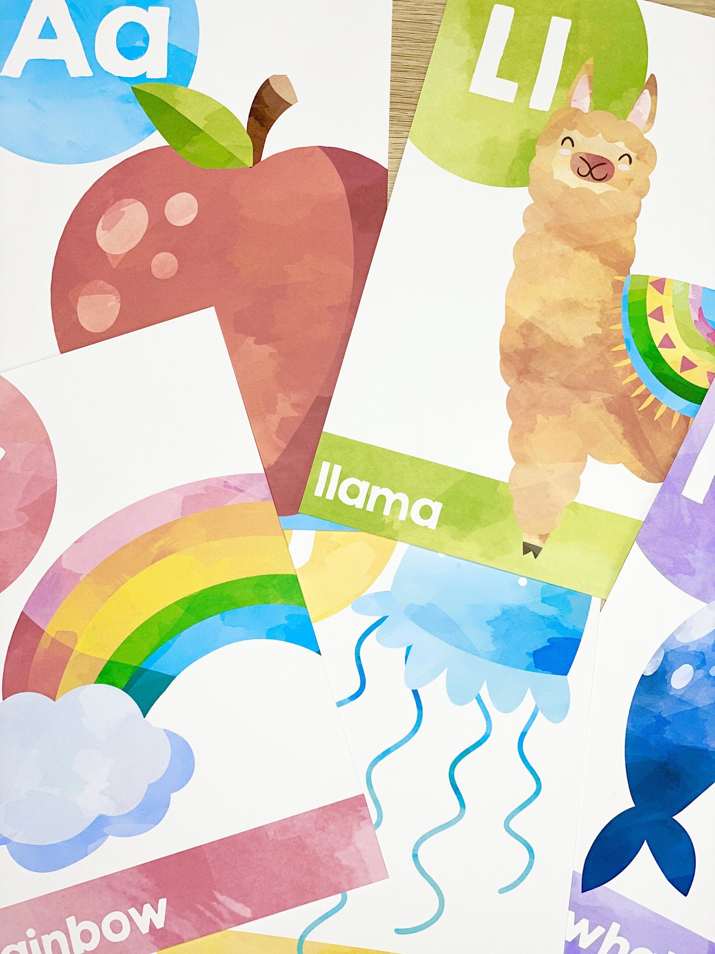 RAINBOW WATERCOLOUR ALPHABET POSTERS