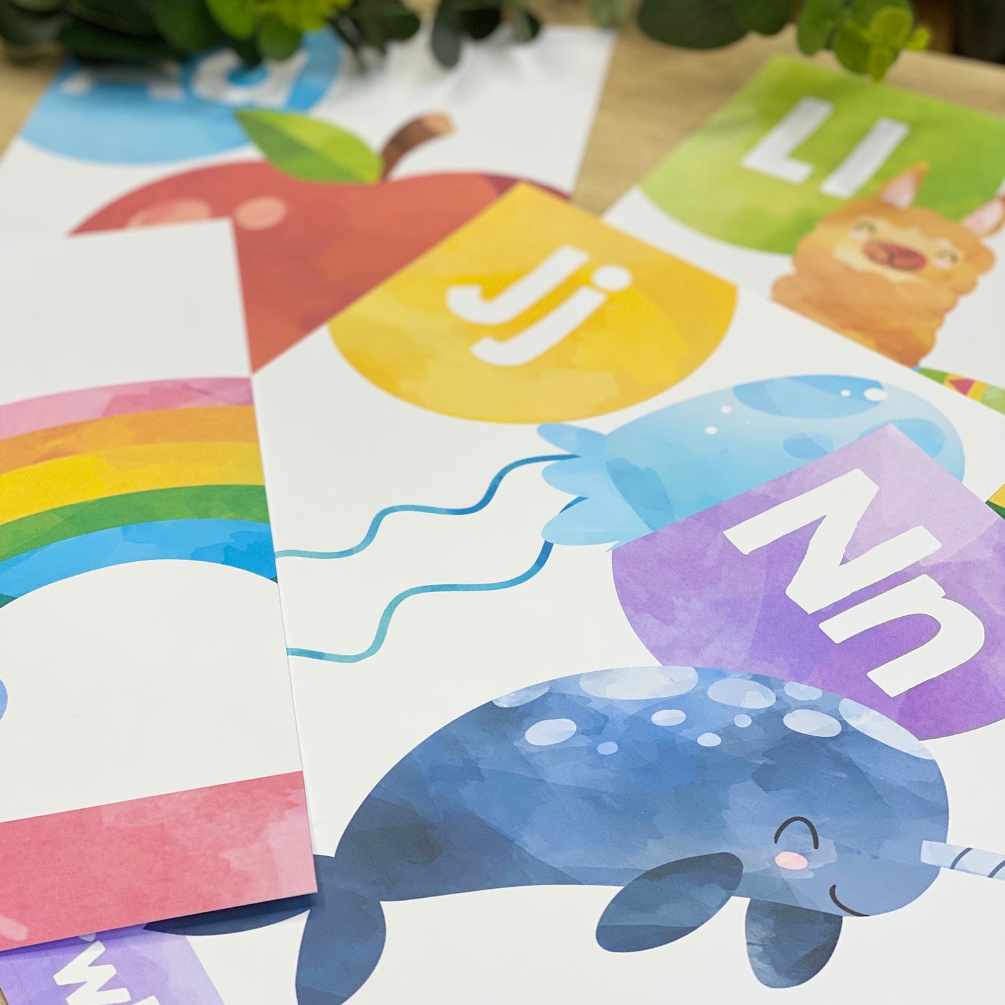 RAINBOW WATERCOLOUR ALPHABET POSTERS